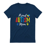 Proud Mom Autism Awareness Family Matching Shirt in Navy - back view