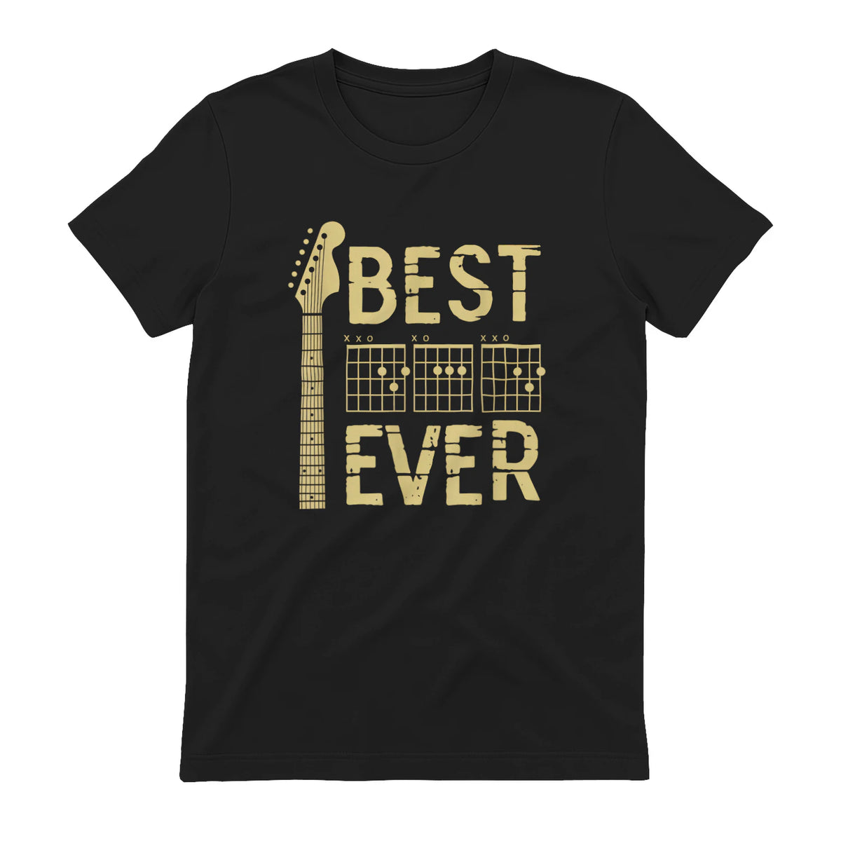 Best Dad Ever Guitar Chord T-Shirt in Black - back view