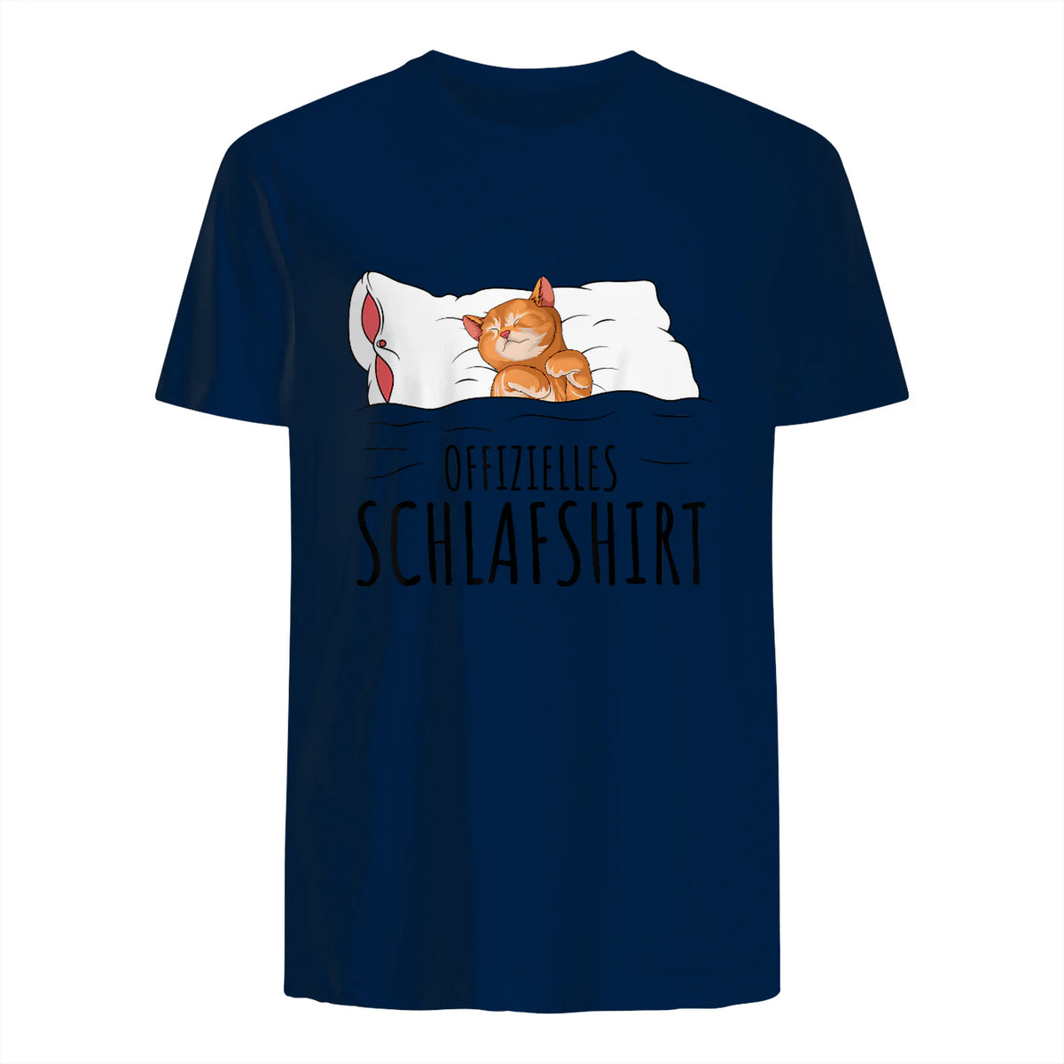 Süße Katzen & Haustier Geschenkideen Offizielles Schlafshirt Katze Schlafanzug Katzen in Navy - back view