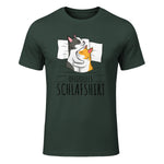 Offizielles Schlafshirt Katze Kater Katzen in Forest Green - front view