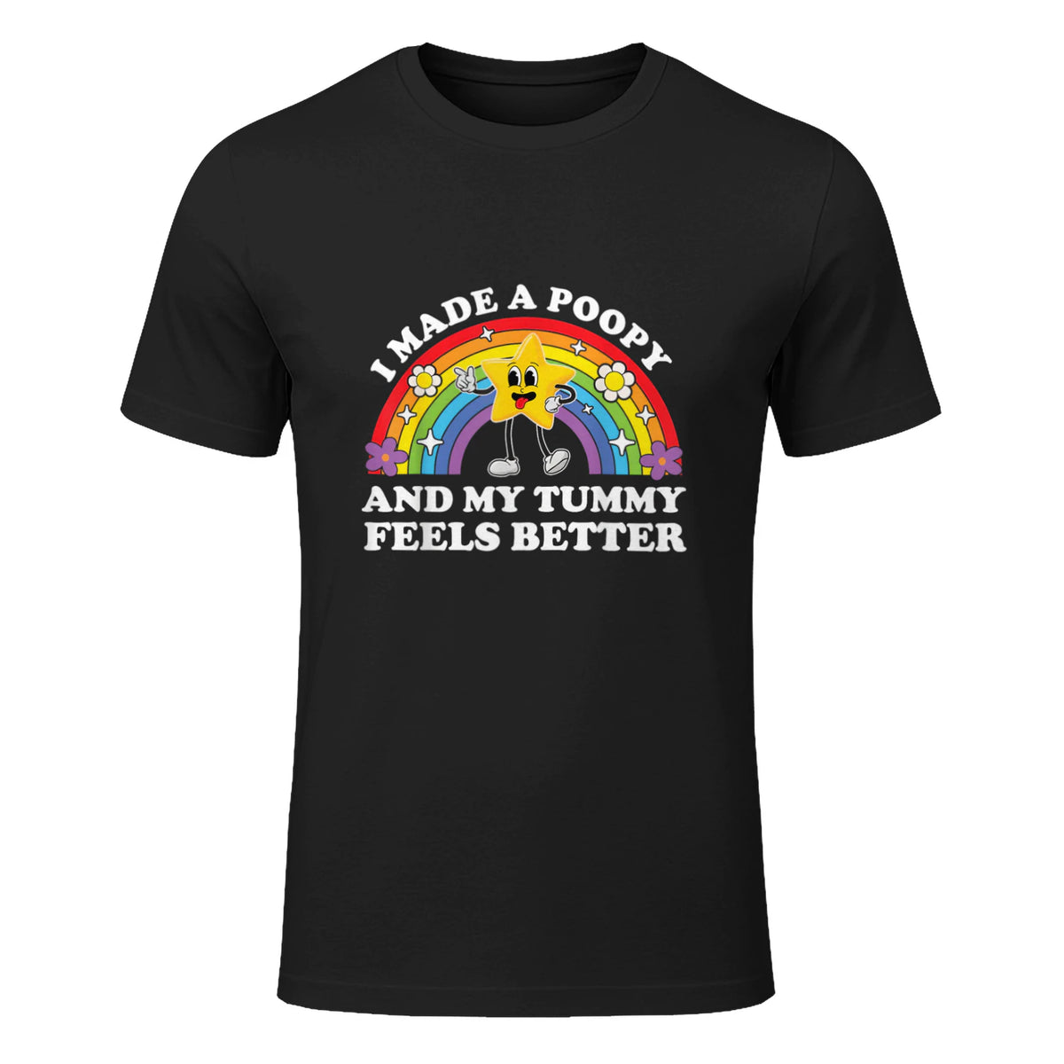 I Made A Poopy Funny Inappropriate Vacation Swap Adult T-Shirt in Black - front view