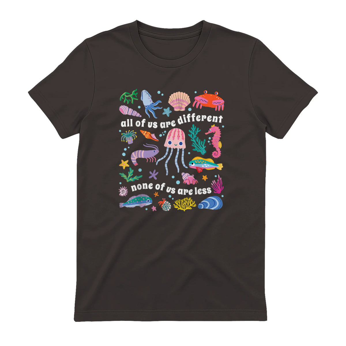 All of Us are Different None of Us are Less Autism Awareness in Dark Chocolate - back view