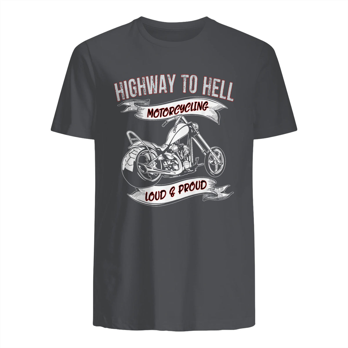Highway to Hell Motorradfahrer Biker Motorrad Männer in Charcoal - back view