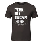 Bonuspapa Bester Stiefpapa Stiefvater Bonus Papa T-Shirt in Dark Chocolate - front view