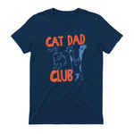 Cat Dad Club Life Is Better with Cats T-Shirt in Navy - back view
