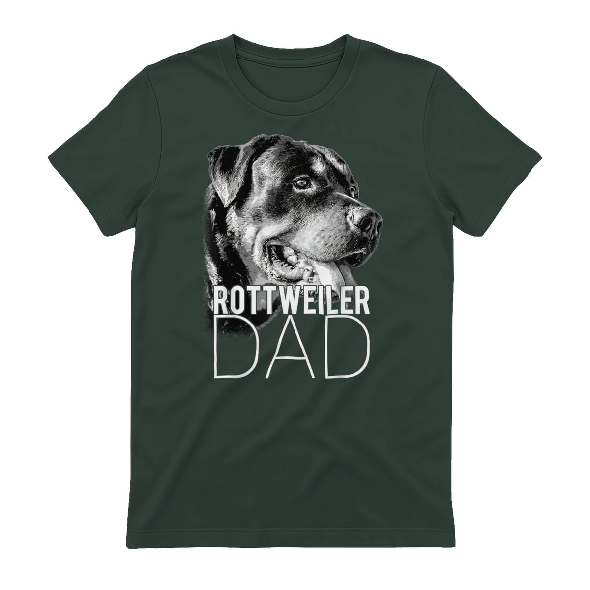 Dog Dad Rottweiler – Chiens Papa in Forest Green - back view
