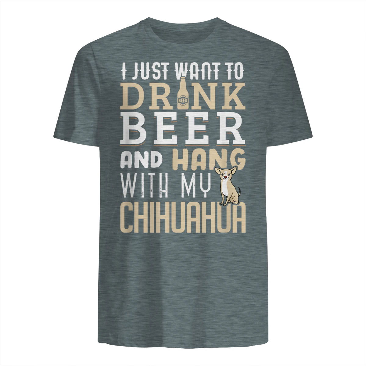 Drôle fête des pères amoureux des chiens Chihuahua Papa Shirt in Dark Heather - back view
