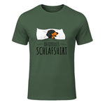 Offizielles Schlafshirt Schlafanzug Dackel Hund Geschenkidee in Military Green - front view