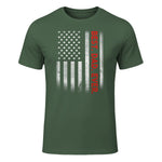 Best Dad Ever With US American Flag Gift For Father's Day in Military Green - front view