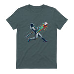 Baseball Player Drip T-Shirt in Dark Heather - back view