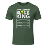 Juneteenth Black King Nutritional Facts Melanin Men Father in Military Green - front view