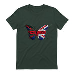 Union Jack Butterfly Butterflies Flag Wings British UK Flag in Forest Green - back view