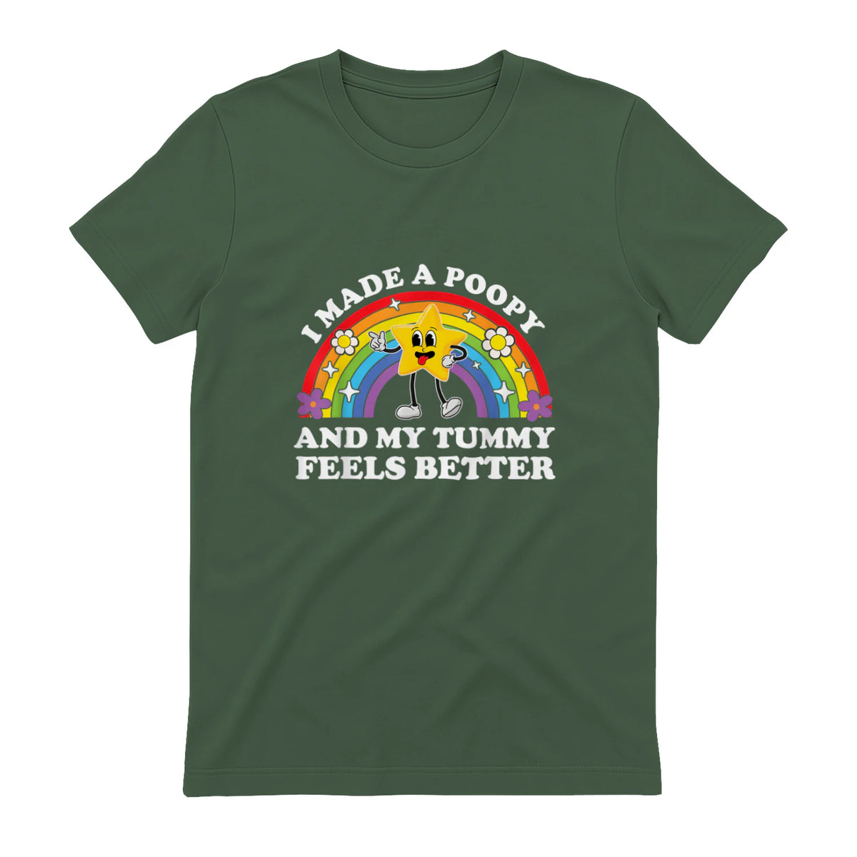 I Made A Poopy Funny Inappropriate Vacation Swap Adult T-Shirt in Military Green - back view
