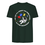 Autism We are All Under The Same Stars Space Astronaut in Forest Green - back view