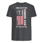 Christian American Flag Anniversary T-Shirt in Charcoal - back view