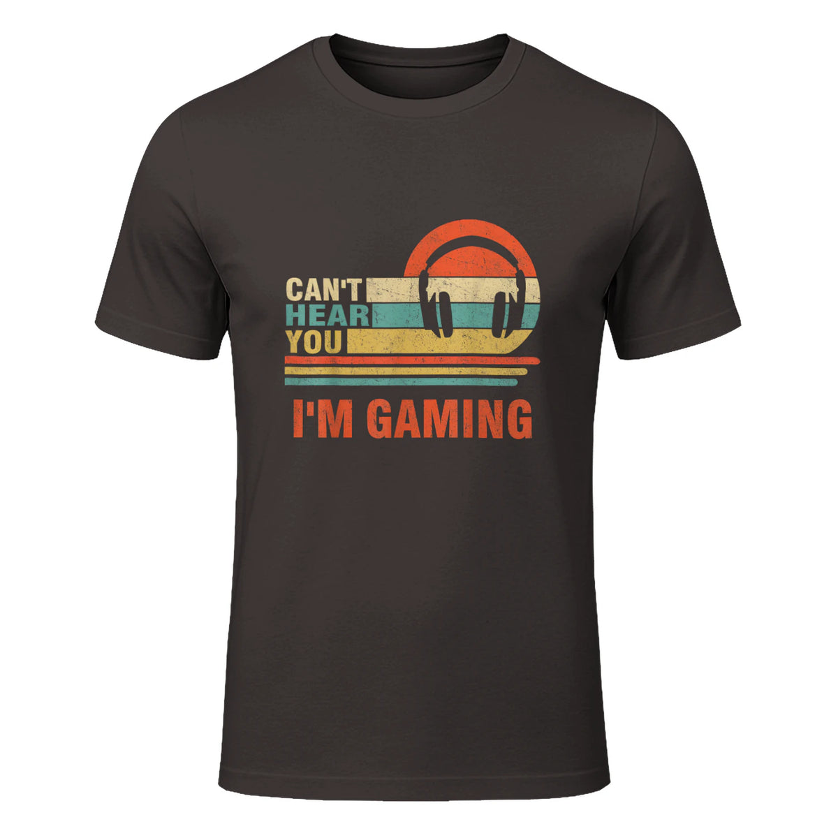 Funny Gamer Gift Headset Can't Hear You I'm Gaming in Dark Chocolate - front view