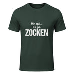 Lustige Weihnachts Geschenke Adventskalender Ideen Mir egal ich geh zocken Unisex Schwarz S Klassische Passform in Forest Green - front view