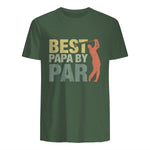 Funny Best Papa By Par Father's Day Golf Gift Grandpa in Military Green - back view