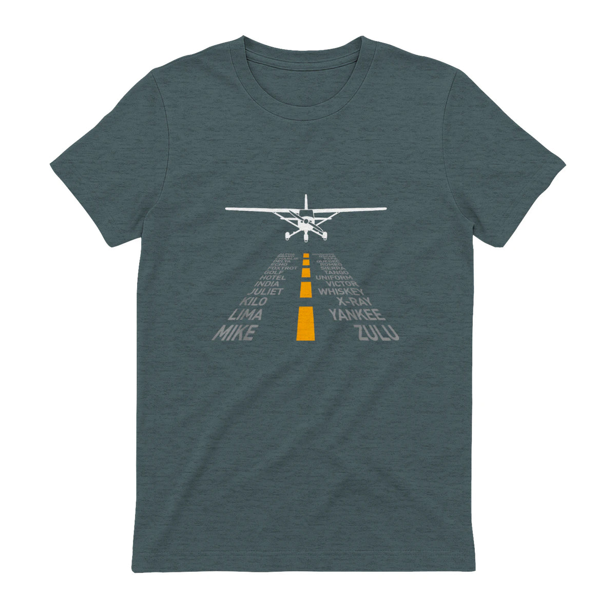 Avion RC Pilot Aéroport Piste Phonetic Alphabet Petit Avion in Dark Heather - back view