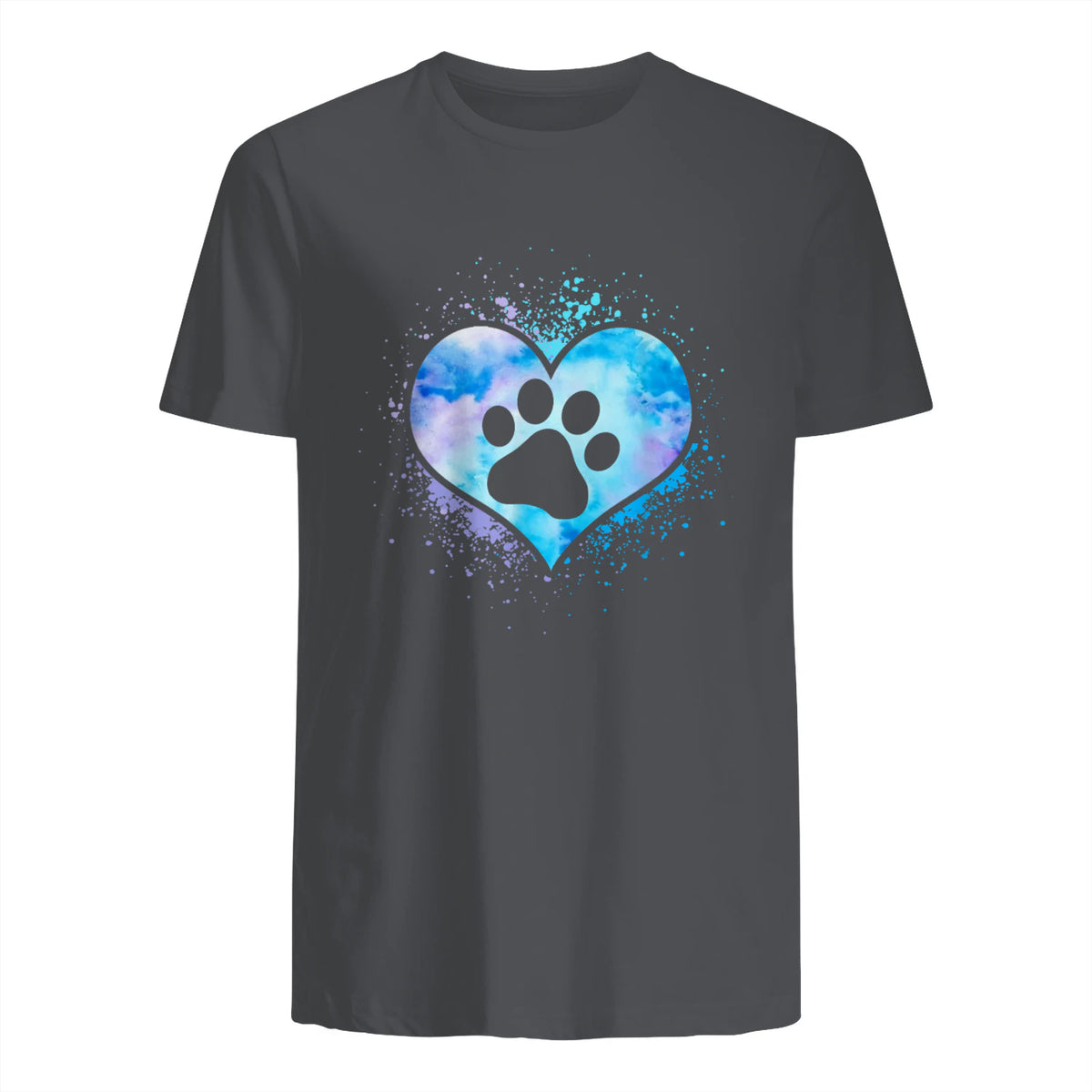 chien patte dans le coeur chien amoureux animal de compagnie in Charcoal - back view