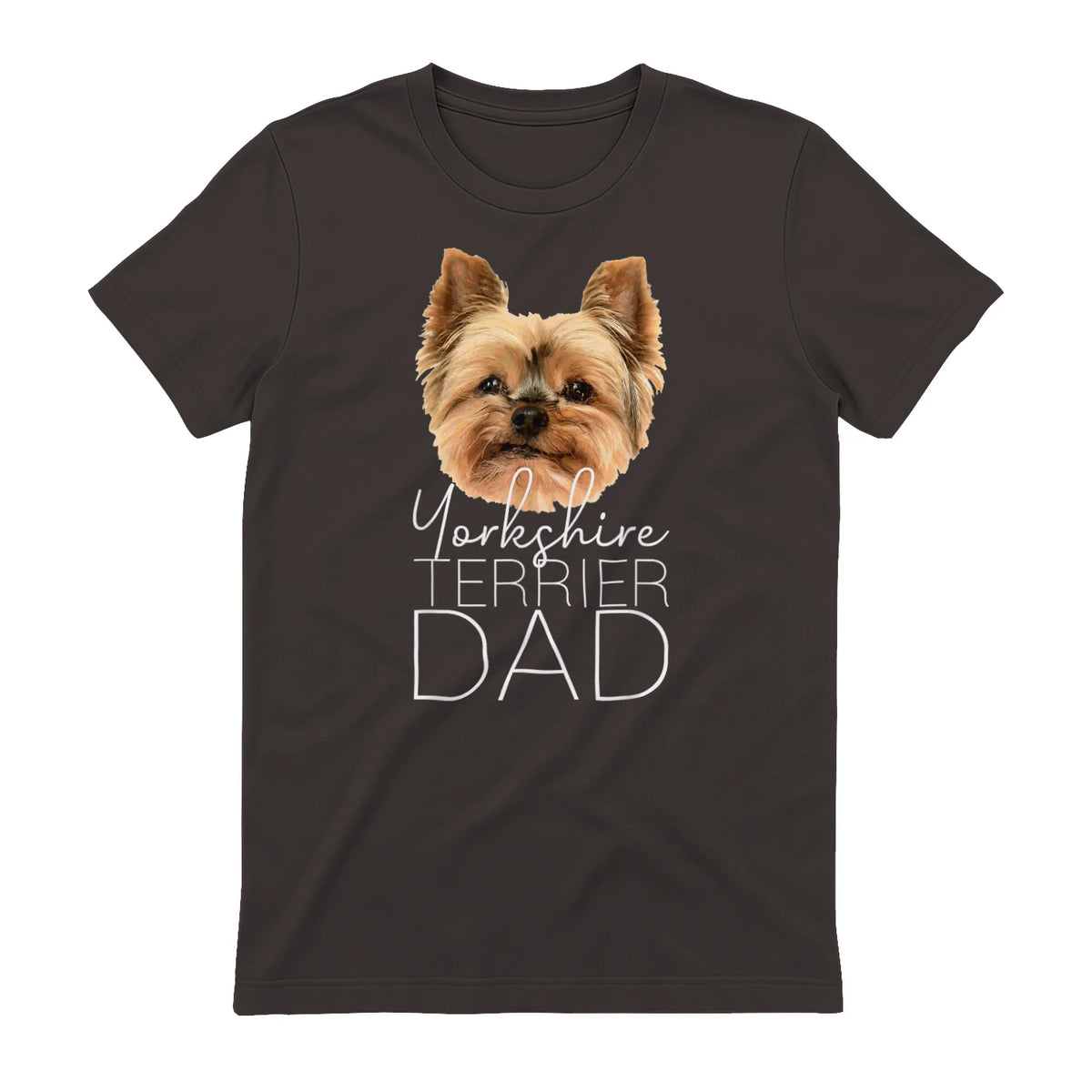 Dog Dad Yorkshire Terrier – Chien Papa in Dark Chocolate - back view