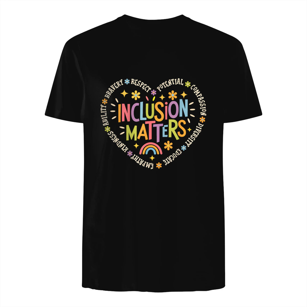 Inclusion Matters Special Education Teacher Autism Awareness in Black - back view