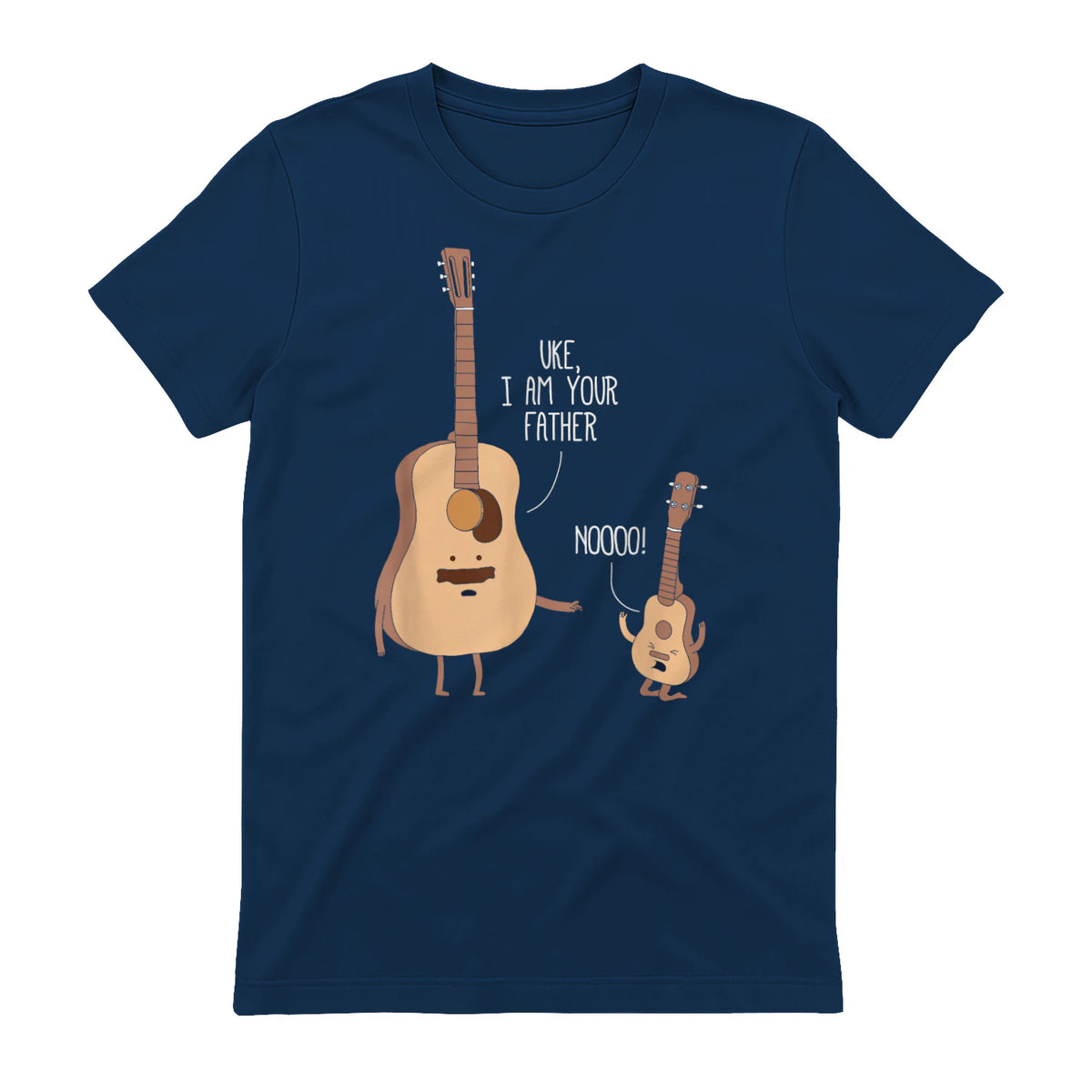 Uke I Am Your Father T Shirt Ukulele Guitar Music in Navy - back view