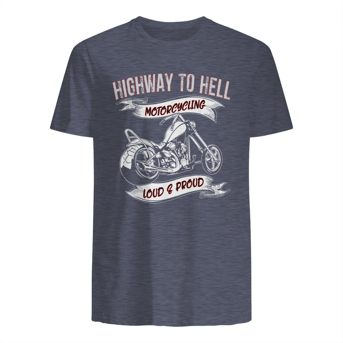 Highway to Hell Motorradfahrer Biker Motorrad Männer in Heather Navy - back view