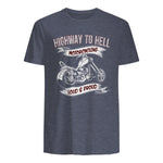 Highway to Hell Motorradfahrer Biker Motorrad Männer in Heather Navy - back view