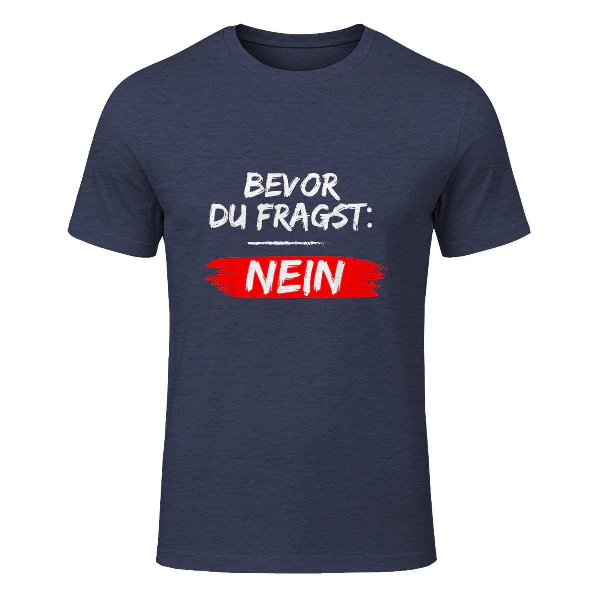 GIGATEMP Herren Männer Sprüche Lustig Witzig Schwarz Halbarm Klein EU XS Regulär Casual Funny Slogan Vat in Heather Navy - front view