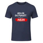 GIGATEMP Herren Männer Sprüche Lustig Witzig Schwarz Halbarm Klein EU XS Regulär Casual Funny Slogan Vat in Heather Navy - front view