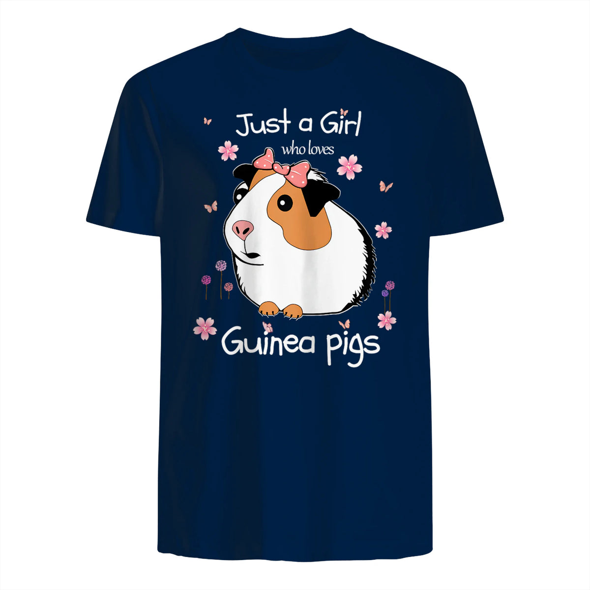 Just a Girl Who Loves Guinea Pigs - Cute Pets Lover Gift in Navy - back view