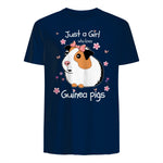 Just a Girl Who Loves Guinea Pigs - Cute Pets Lover Gift in Navy - back view