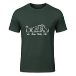 Un Deux Trois Cat, Cute & Funny Kittens, Gift For Cat Lovers T-Shirt in Forest Green - front view