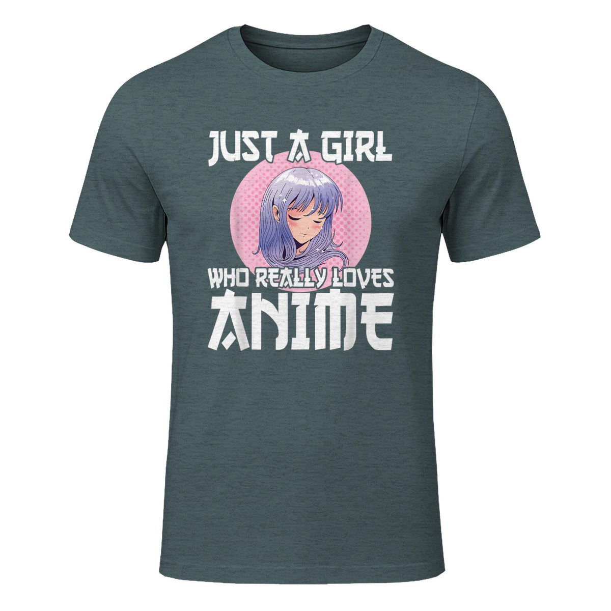 Manga & Anime Outfits for Women & Girls Anime Girl Merch Otaku Gift Just A Girl Who Loves Anime in Dark Heather - front view