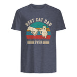 Best Cat Dad Ever - Meilleur chat papa jamais chat in Heather Navy - back view