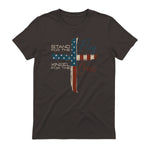 USA Flag Religious Quote Fourth of July Christian Faith T-Shirt in Dark Chocolate - back view