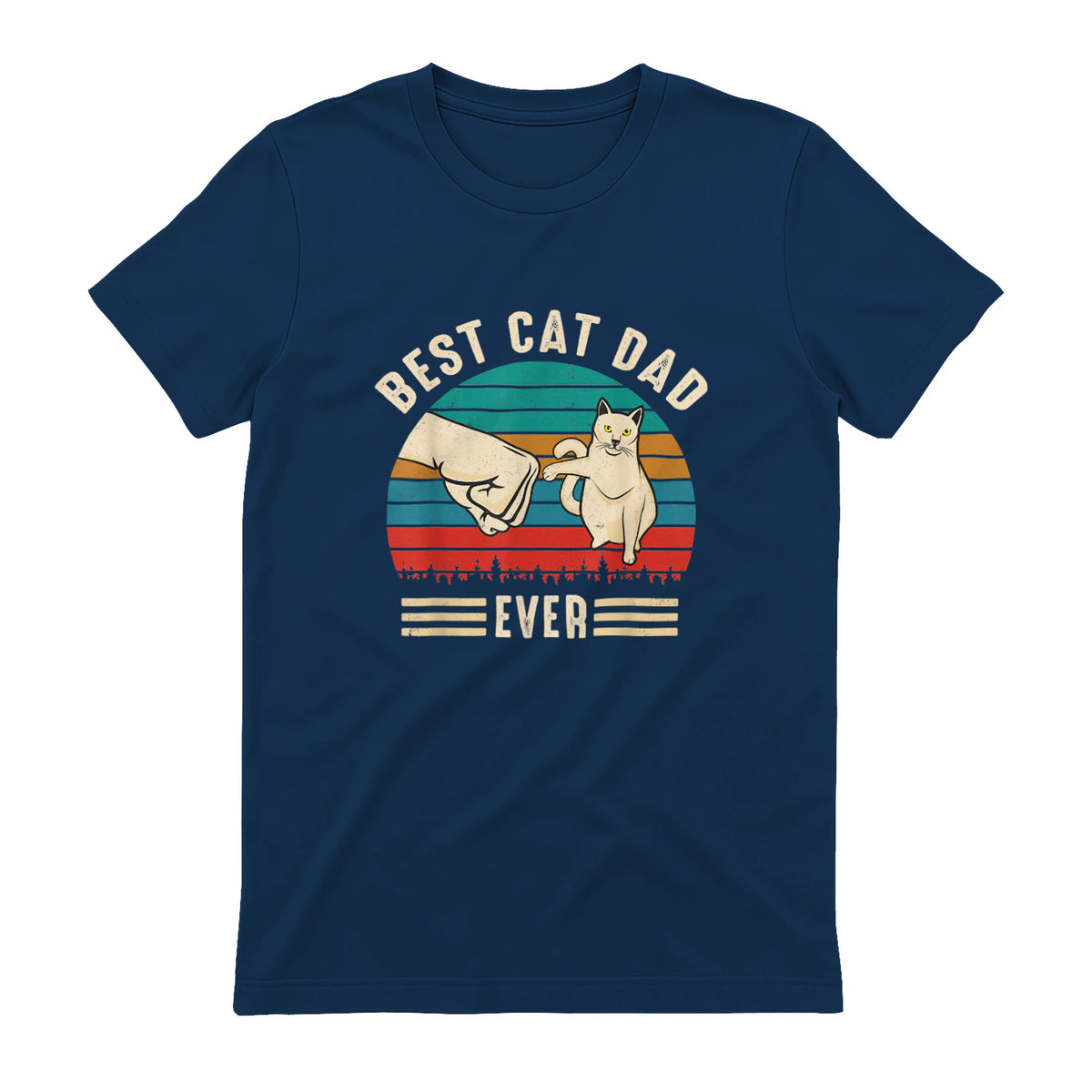 Best Cat Dad Ever - Meilleur chat papa jamais chat in Navy - back view