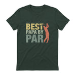 Funny Best Papa By Par Father's Day Golf Gift Grandpa in Forest Green - back view