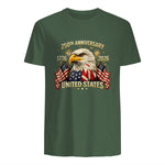 American Flag Anniversary T-Shirt in Military Green - back view