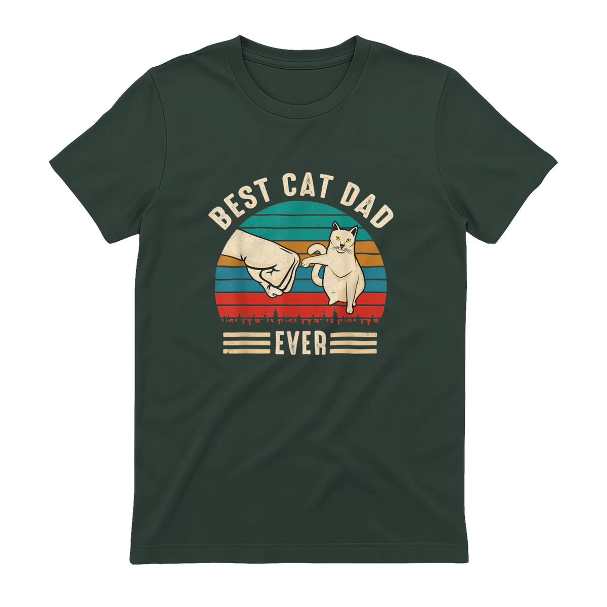 Best Cat Dad Ever - Meilleur chat papa jamais chat in Forest Green - back view