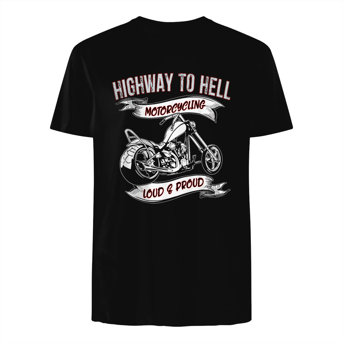 Highway to Hell Motorradfahrer Biker Motorrad Männer in Black - back view