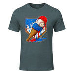 Distressed Baseball Boys Ice Cream Drip Baseball Boys Youth T-Shirt in Dark Heather - front view