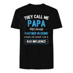 Funny Grandpa Papa Partner in Crime Dad in Black - back view