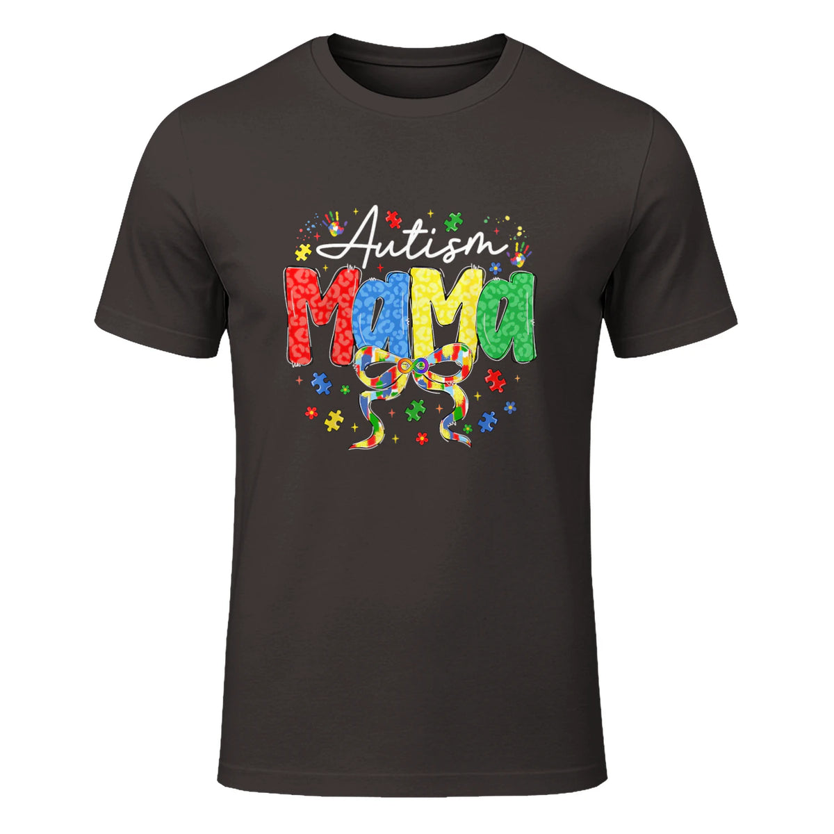 Proud Autism Mama Mom Awareness Gifts for Moms in Dark Chocolate - front view