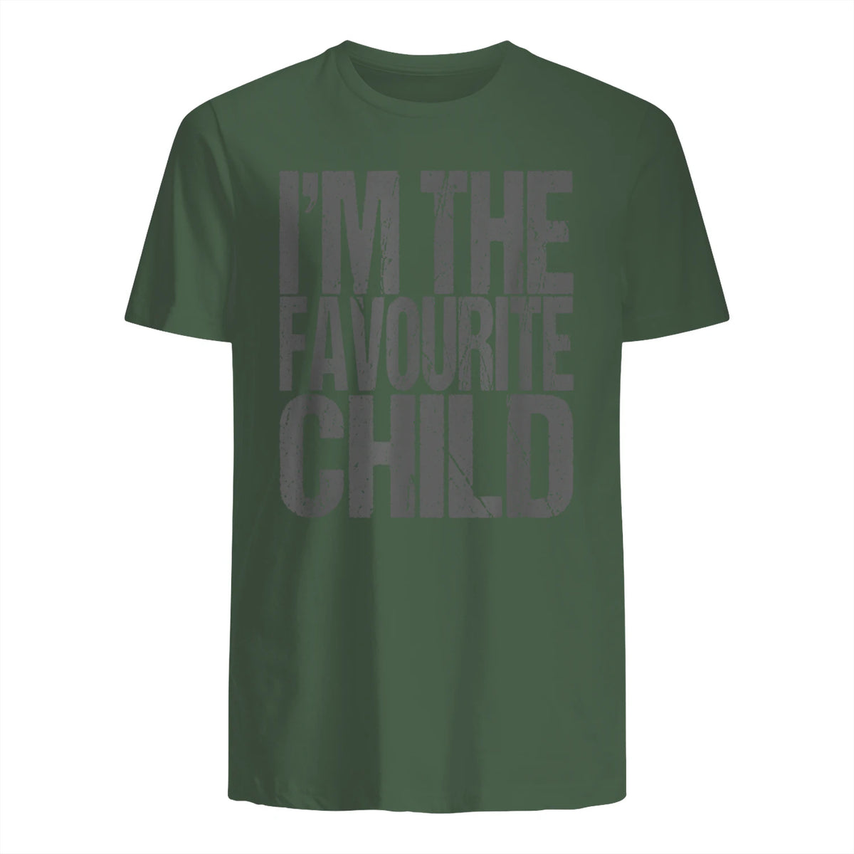 Funny I'm The Favourite Child Siblings in Military Green - back view