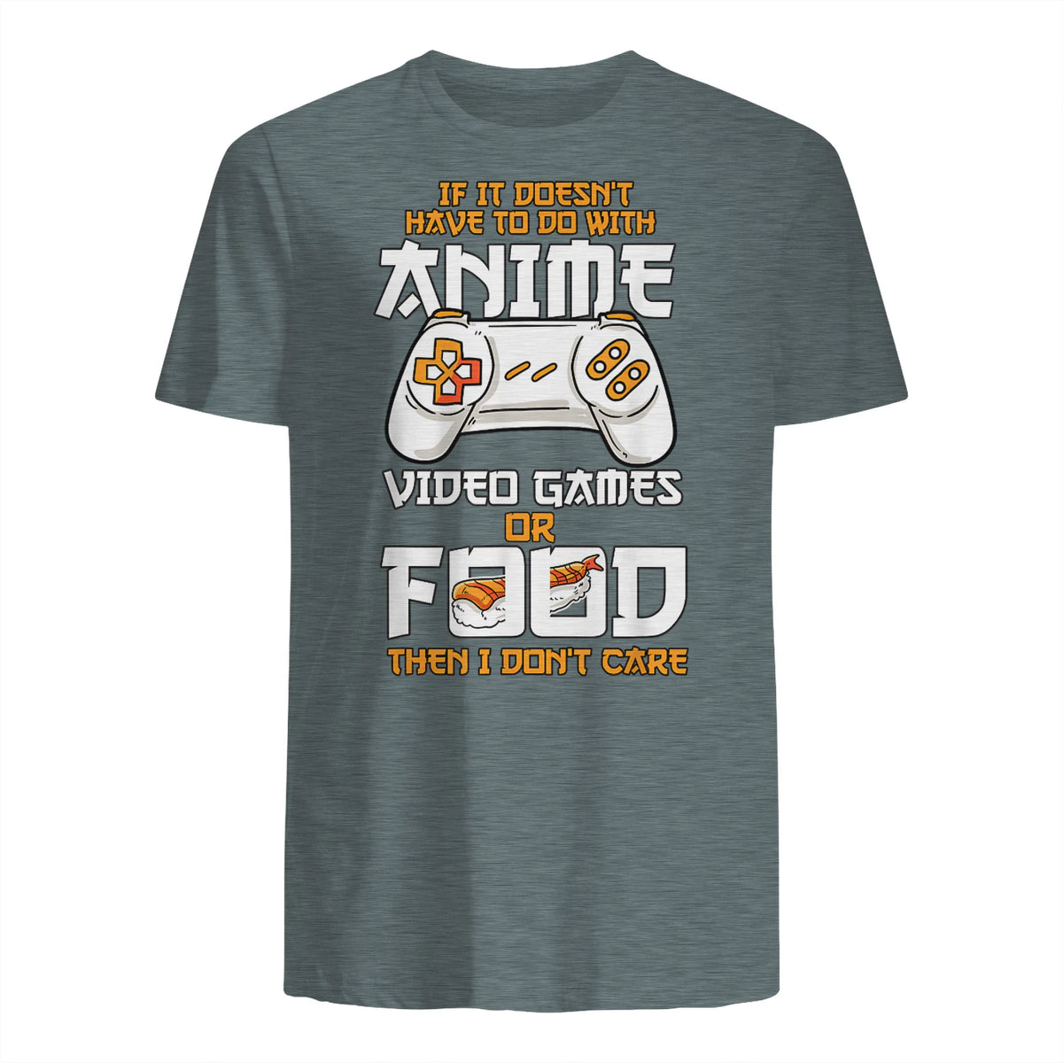 Cute Manga & Anime Merch for Anime Girls & Boys Unisex Anime Video Games Food Sushi Gaming Merch Otaku Gift Anime in Dark Heather - back view