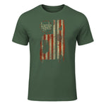 Lamb of God Pure American Metal Flag T-Shirt in Military Green - front view