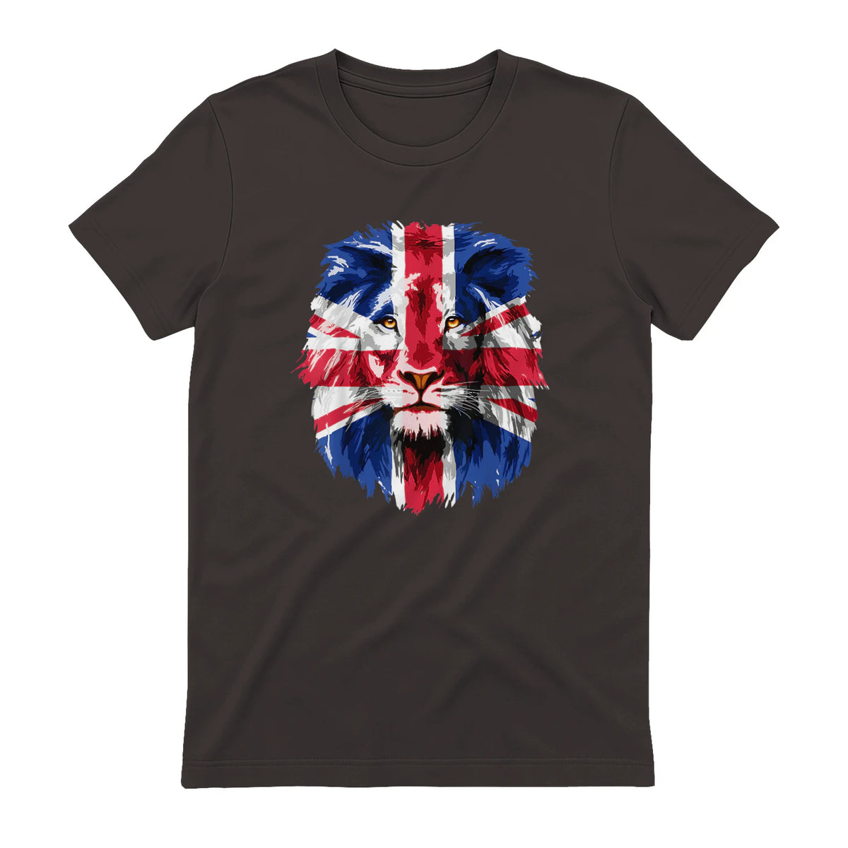 Union Jack UK Flag Lion Face Great Britain Union Jack Flag in Dark Chocolate - back view
