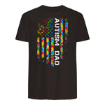 Autism Dad Awareness American Flag USA in Dark Chocolate - back view